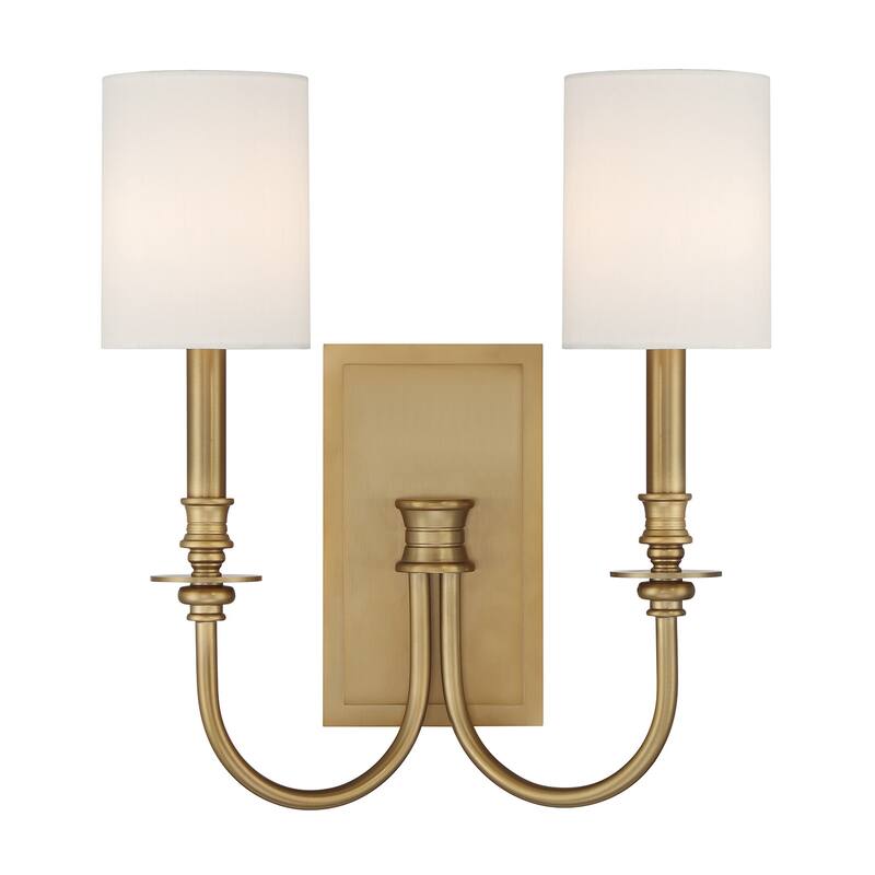 Crystorama Lighting Group LLO-482 Lloyd 2 Light 16" Tall Wall Sconce - Aged Brass