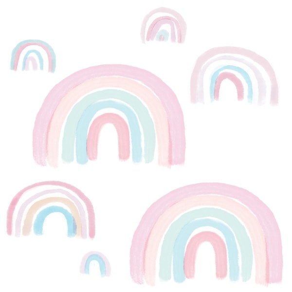 pastel rainbow crib bedding