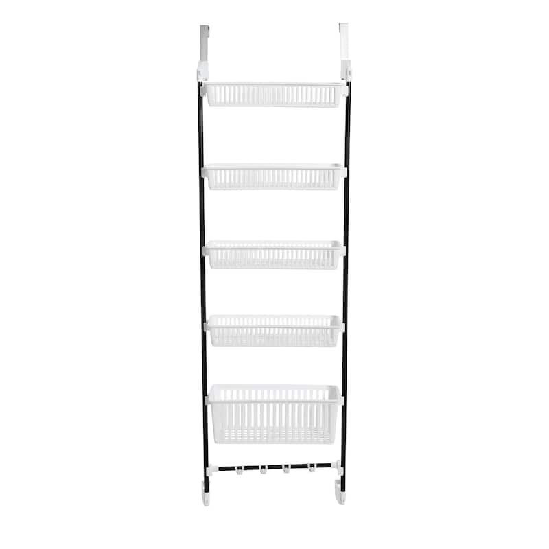 Household Essentials Over the Door Basket Storage Rack - 5 Basket