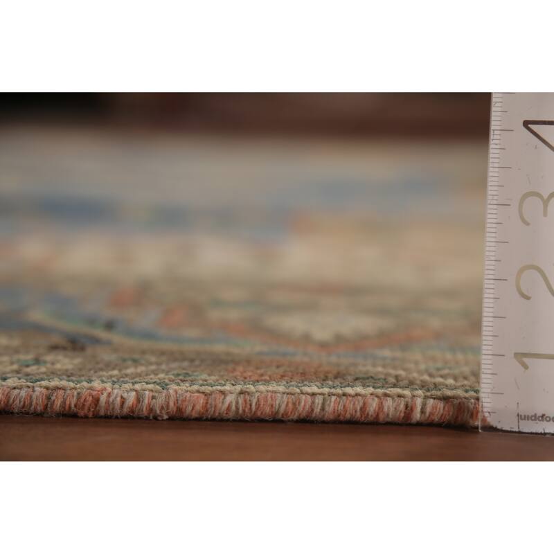 Blue Tabriz Persian Vintage Rug Hand-Knotted Traditional Wool Carpet - 10'0"x 13'2"