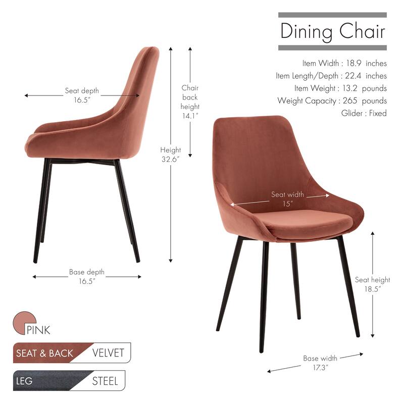 Carson Carrington Ido Velvet Dining Chairs (Set of 2)