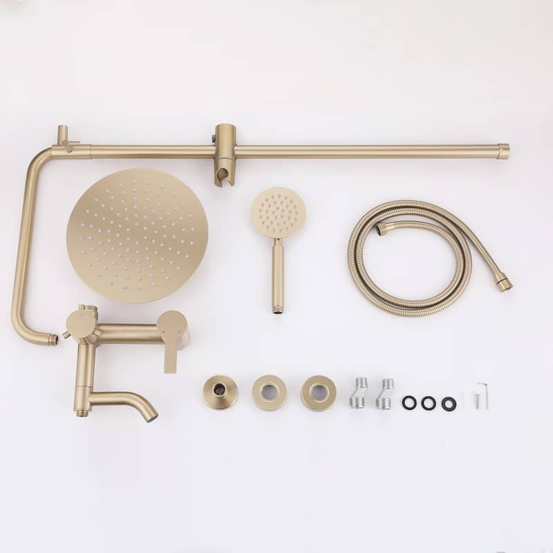 47"H 3-Function 304 Stainless Steel Wall-Mounted Outdoor Shower System