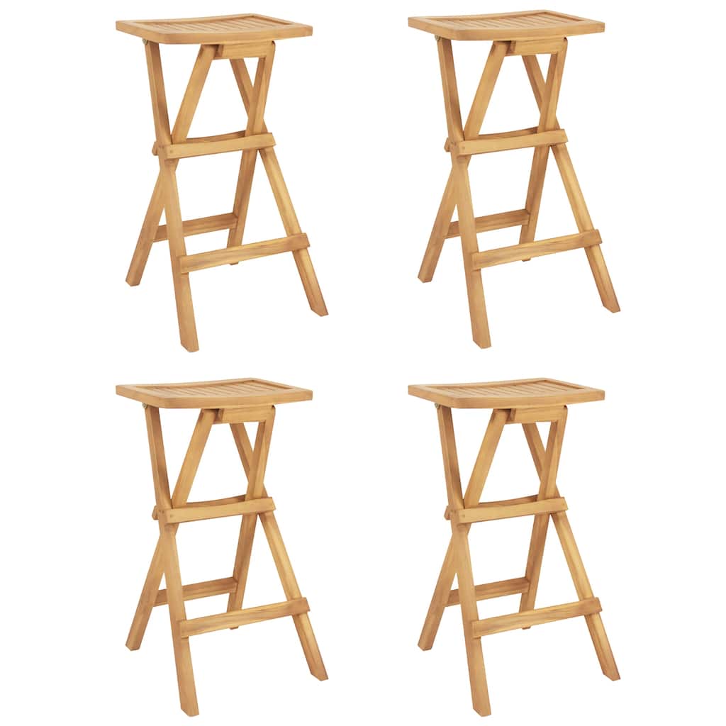 Gymax Outdoor Bar Stools Set of 4 w/ Countered Seat & Footrest Patio