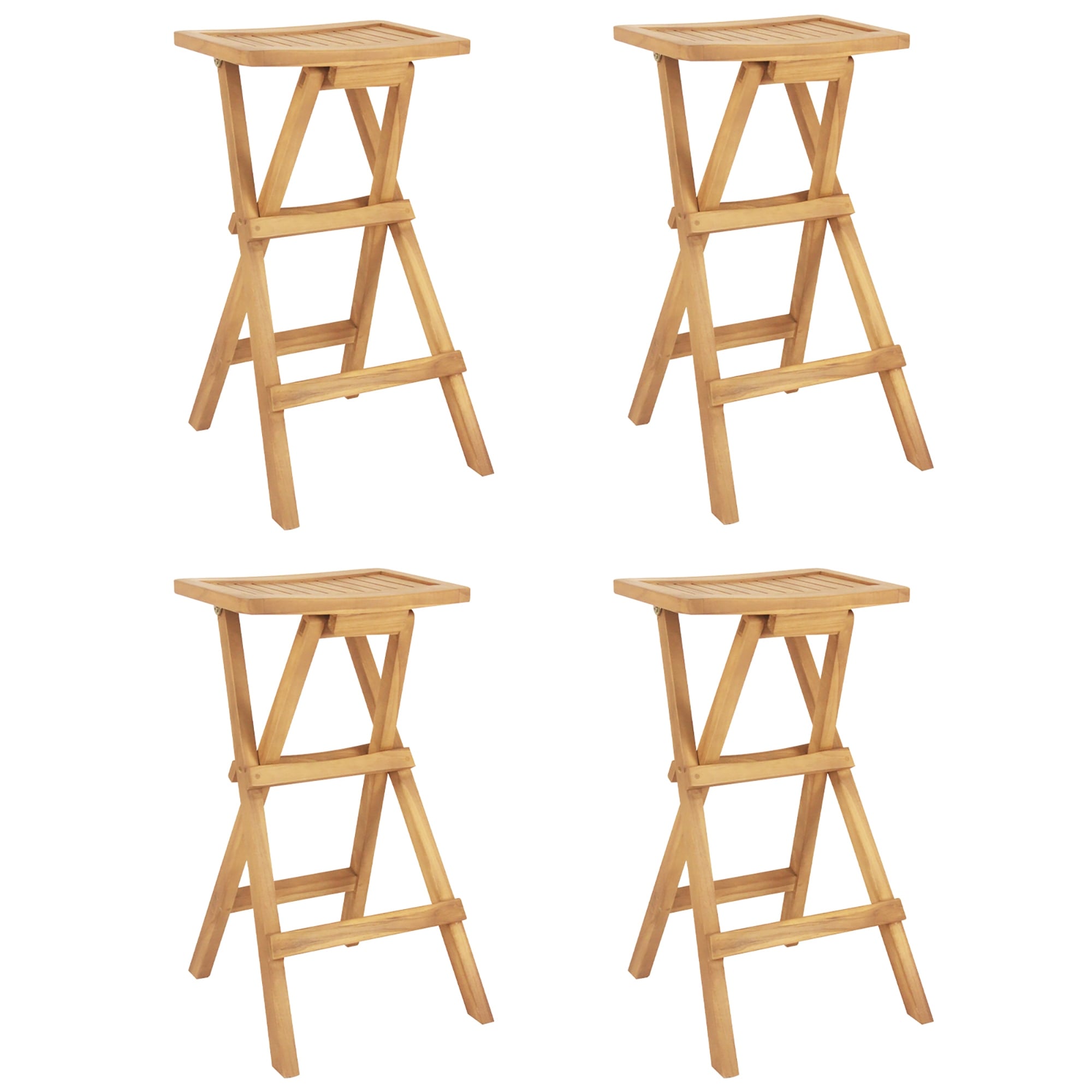 Gymax Outdoor Bar Stools Set of 4 w/ Countered Seat & Footrest Patio
