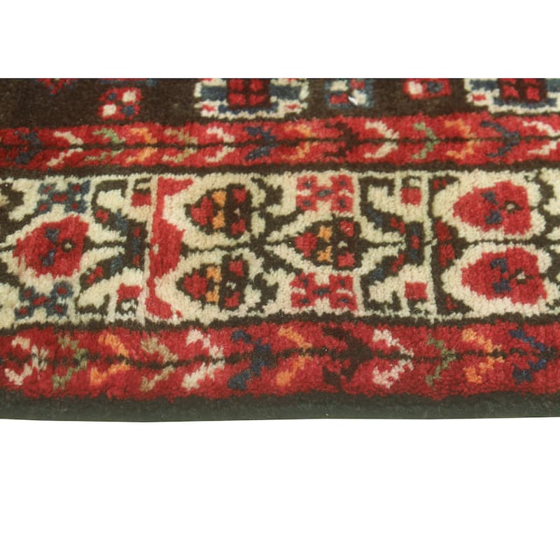 Fine Vintage Distressed Junius Charcoal/Ivory Runner - 3'5" x 10'1"