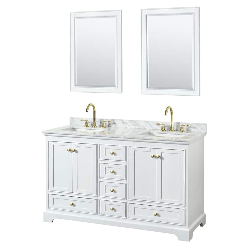 Wyndham Collection Deborah 60" Free Standing Double Vanity Set with