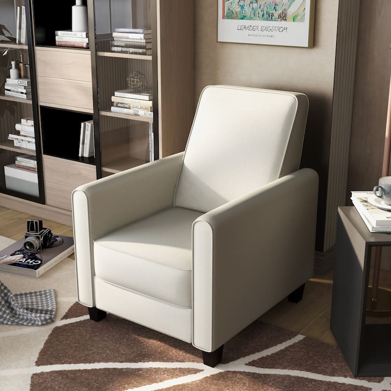 Haynes Traditional Fabric Welted Padded Recliner Chair by Furniture of America
