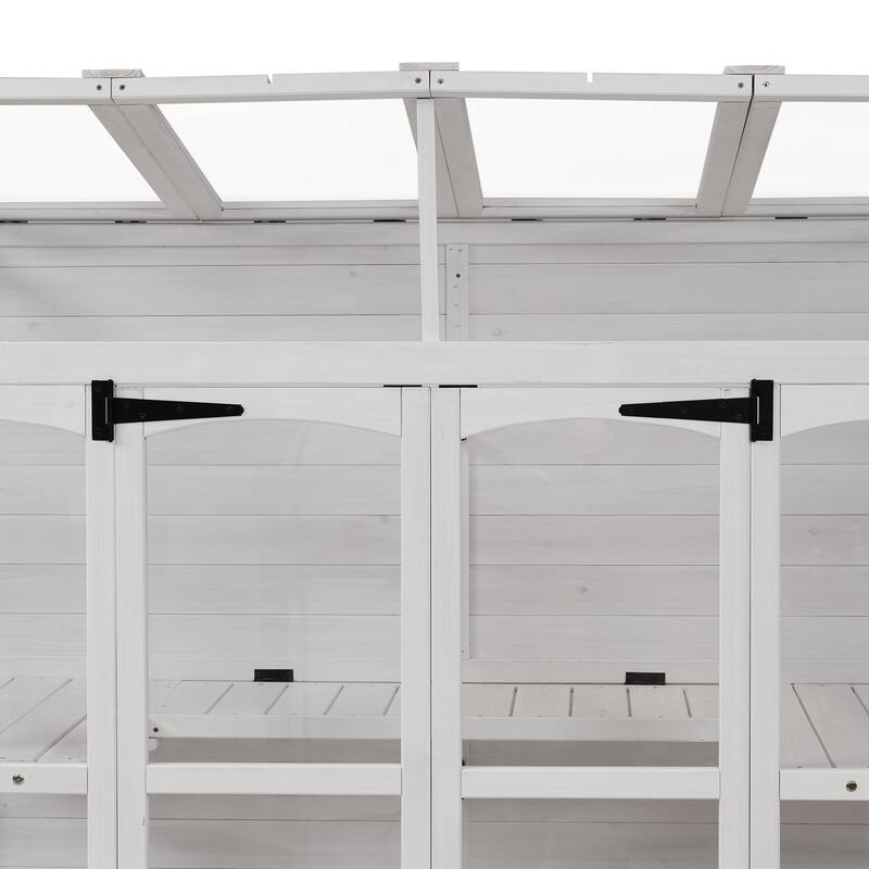 Roomfitters 78" Wooden Walk-In Greenhouse with 4 Skylights and 2 Folding Shelves