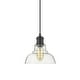 preview thumbnail 1 of 9, Golden Lighting Carver Single Light 8" Wide Mini Pendant with Clear Black