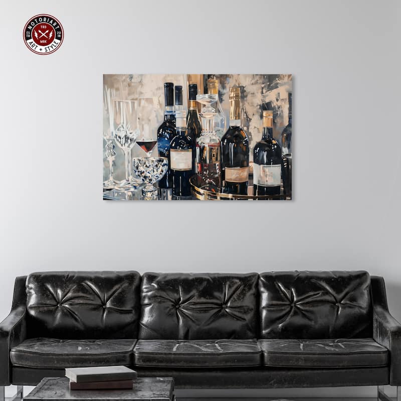 Notoriart Bar Table Classics Gallery Wrapped Bar Cart Art For Men