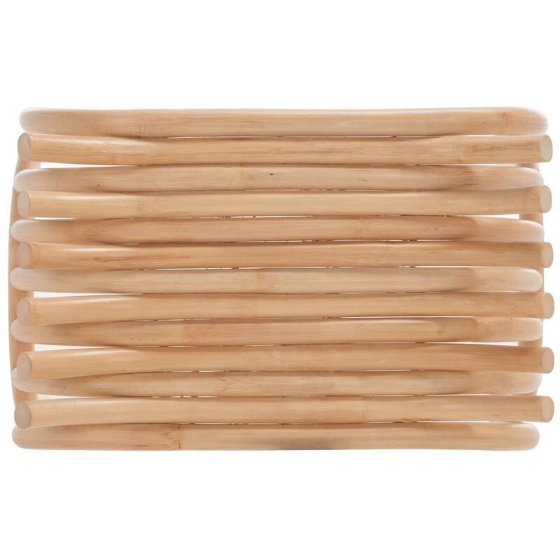 SAFAVIEH Thildi Curved Rattan Stool - 26" W x 17" D x 17" H - 26"Wx17"Dx17"H