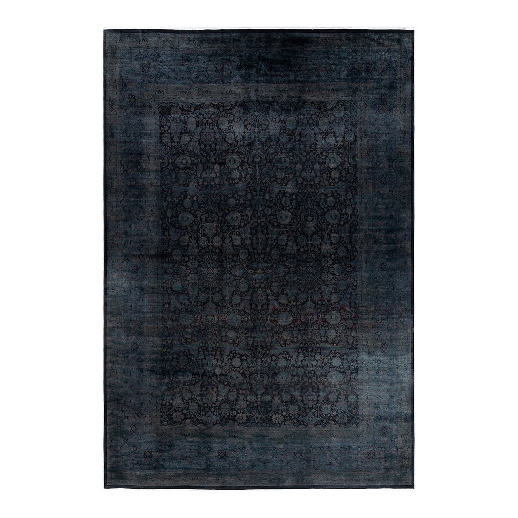 Overdyed, One-of-a-Kind Hand-Knotted Area Rug - Black - 10' 4" x 14' 2"