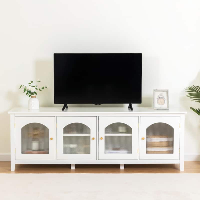 71-inch Stylish TV Cabinet Entertainment Center TV Stand - Antique White
