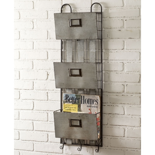 Three Pocket Metal Wall Organizer