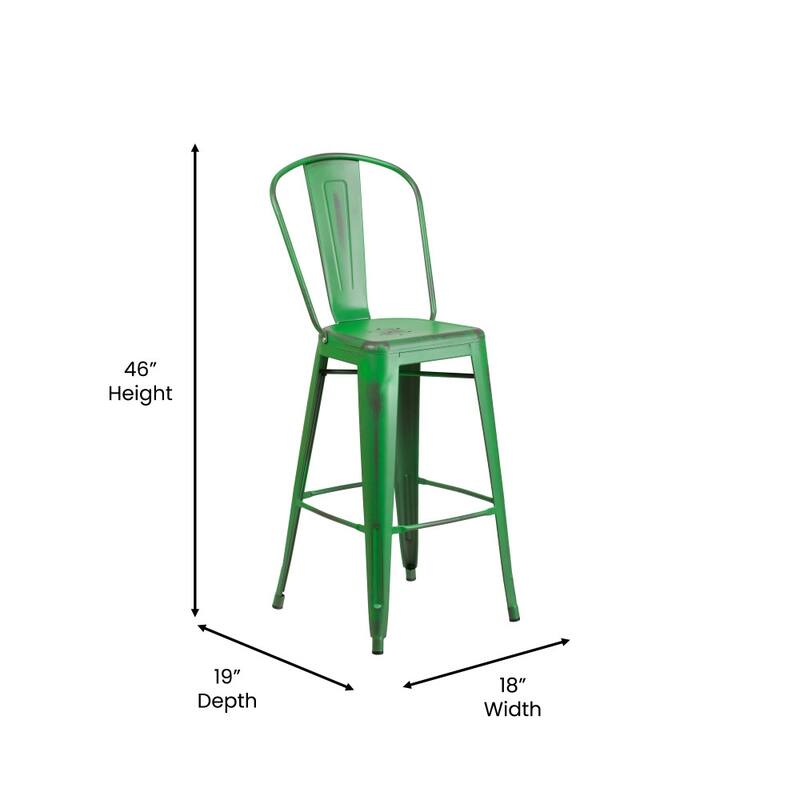 All-Weather Bar Height Stool with Poly Resin Seat