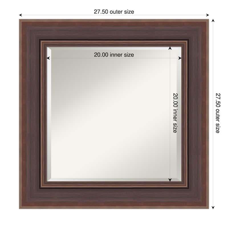 Moab Brown Bronze Beveled Framed Wall Mirror - Moab Brown Bronze - 28 x 28 in