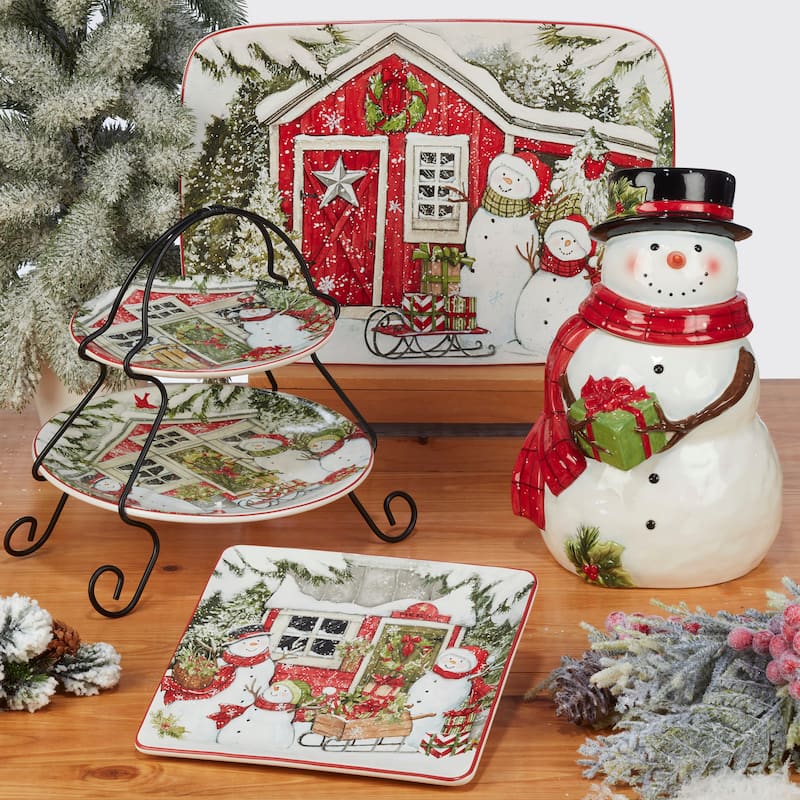 Certified International Snowman's Farmhouse 16 Pc. Dinnerware Set, Service for 4