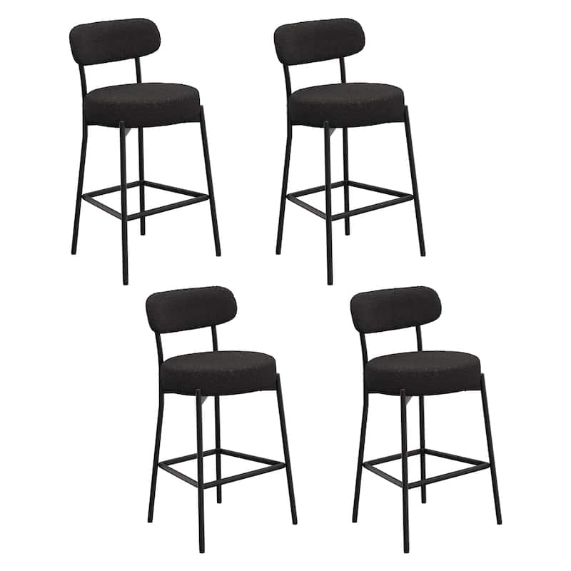 XINMICS 27 Inches Boucle Counter Height Bar Stools with Back