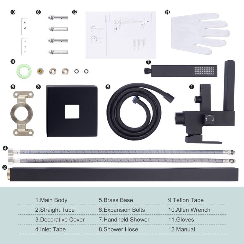 WOWOW Single Handle Freestanding Bathtub Faucet with Handheld Shower