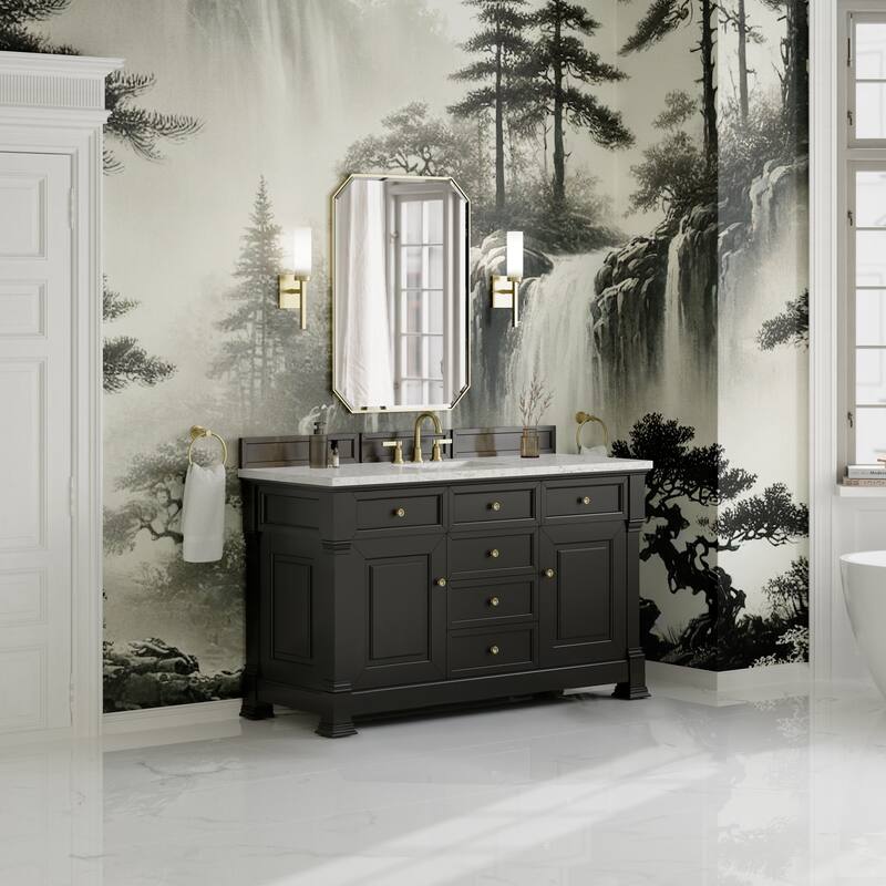 Brookfield 60" Single Vanity, Black Onyx w/FreePower Wireless Charger