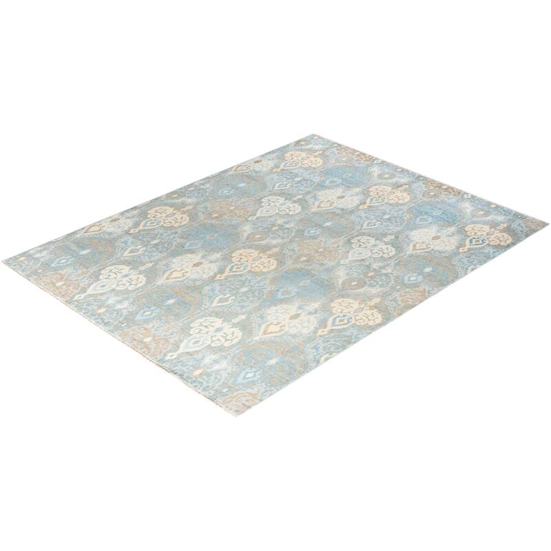 Modern One-of-a-Kind Handmade Area Rug - Gray, 8' 1" x 10' 4" - 8' 1" x 10' 4"