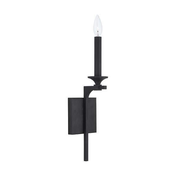 slide 2 of 6, Clint 1-light Black Iron Wall Sconce