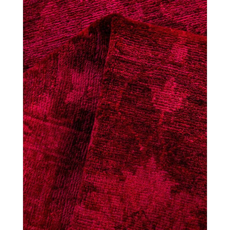 Overton Hand Knotted Wool Vintage Inspired Modern Contemporary Overdyed Pink Runner Rug - 2' 8" x 22' 1"