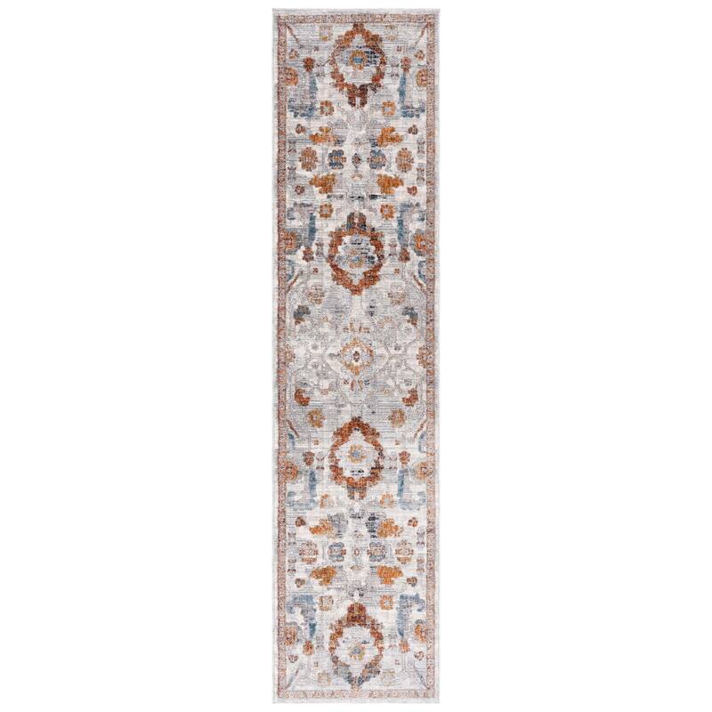 SAFAVIEH Heirloom Babette Traditional Oriental Rug - 2' x 8' Runner - Ivory Grey/Rust