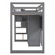 preview thumbnail 12 of 13, Twin Size Slat Support Loft Bed with 4-Tier Built-in Shelves, Pull-Out Desk, Storage Stairs, Blackboard for Kids Teens - Grey