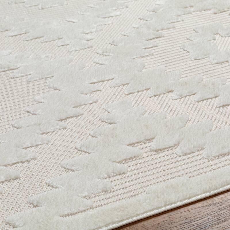 Livabliss San Diego Indoor/ Outdoor Neutral Diamond Area rug