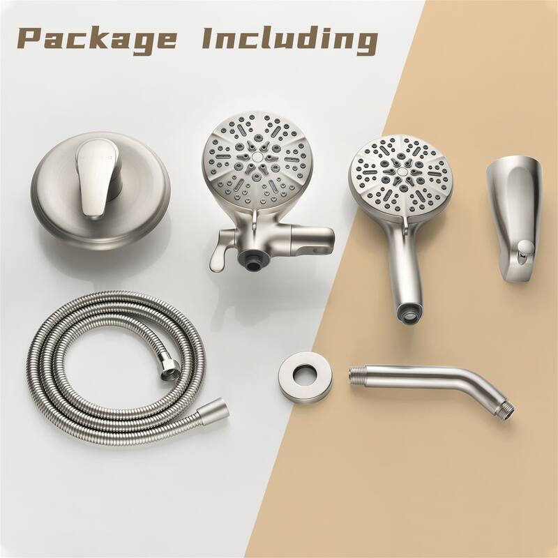 Wall Mounted High Pressure Shower System with Tub Spout Shower Faucet with Rain Shower Head and Handheld Spray