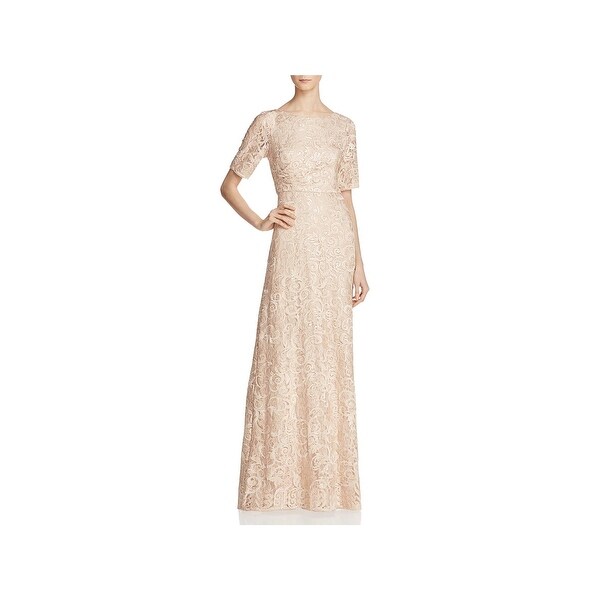 Adrianna Papell Womens Evening Dress Short Sleeves Full-Length