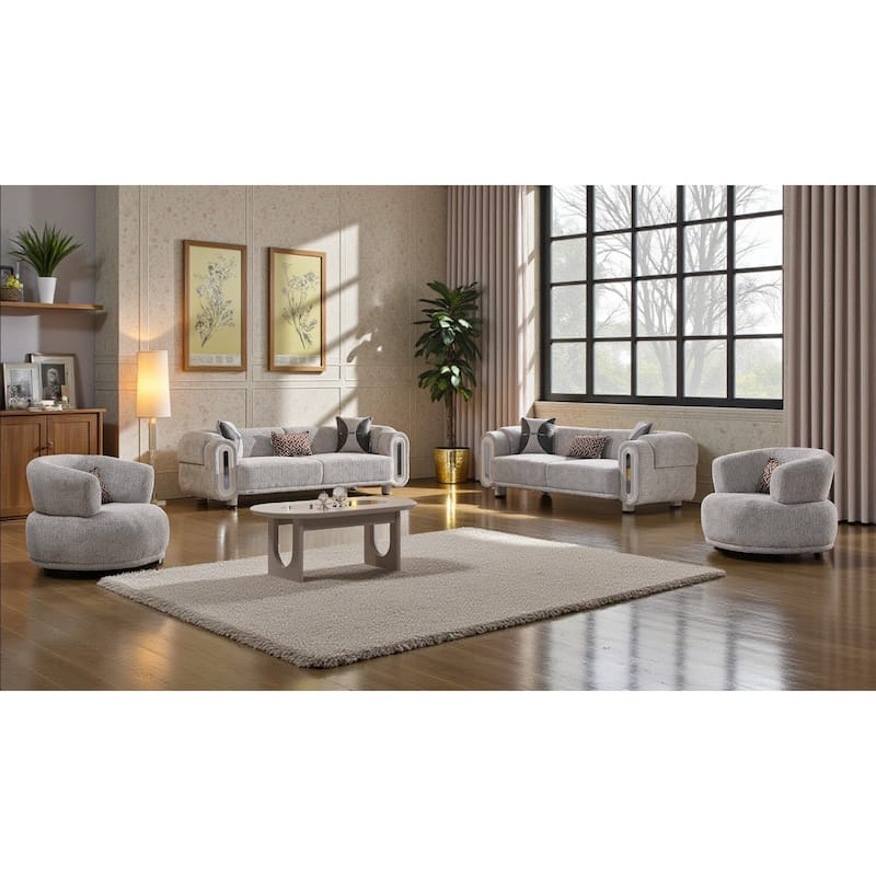 Altair 4 Pieces Living Room Sets 2 Sofa 2 Chair - Grey