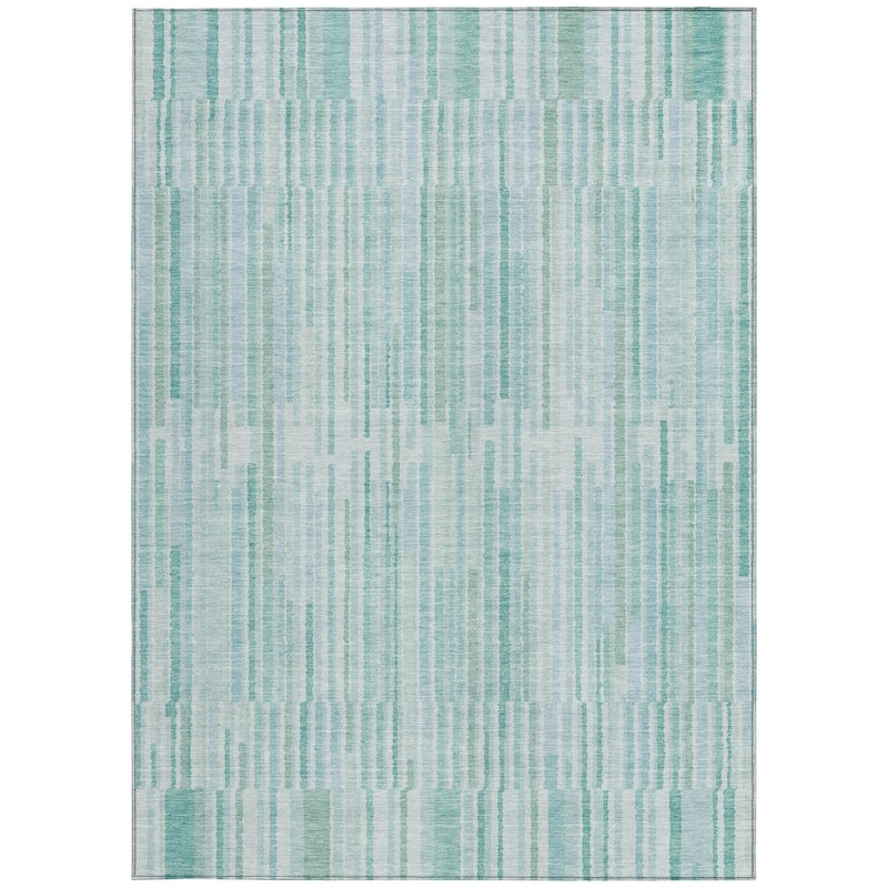 HomeRoots Striped Transitional Rectangle Outdoor Rug