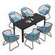 preview thumbnail 47 of 45, 7/9PC Outdoor Aluminum Expandable Patio Dining Sets Extension Table with Rattan Chair