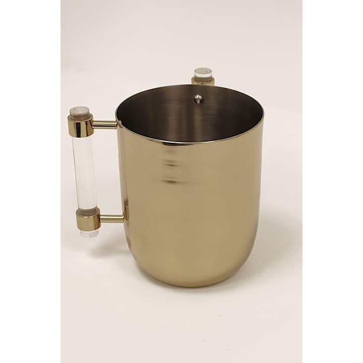 Metal Wash Cup Gold with Cylinder Handles - 5.1"H