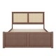 preview thumbnail 34 of 46, Rattan Platform Bed Frame with 4 Storage Drawers and Wooden Rattan Headboard for Kids, No Box Spring Needed