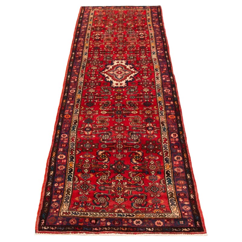 ECARPETGALLERY Hand-knotted Andelz Red Wool Rug - 3'6 x 12'7