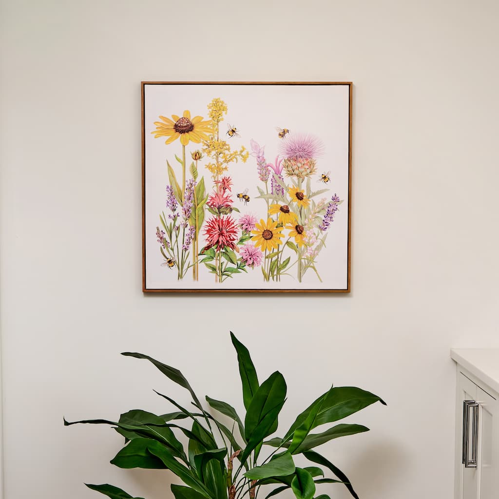 27.5" MDF Summer Garden With Bees Art