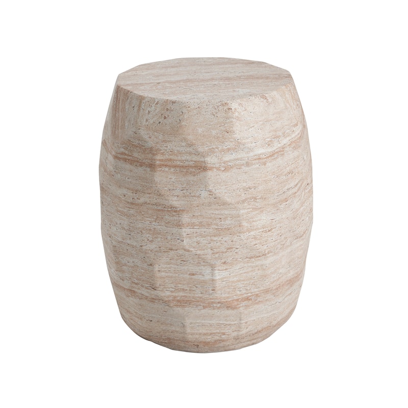 Roomfitters Outdoor Indoor Lightweight Side Table, Modern Barrel Accent End Table with Sculpted Edges
