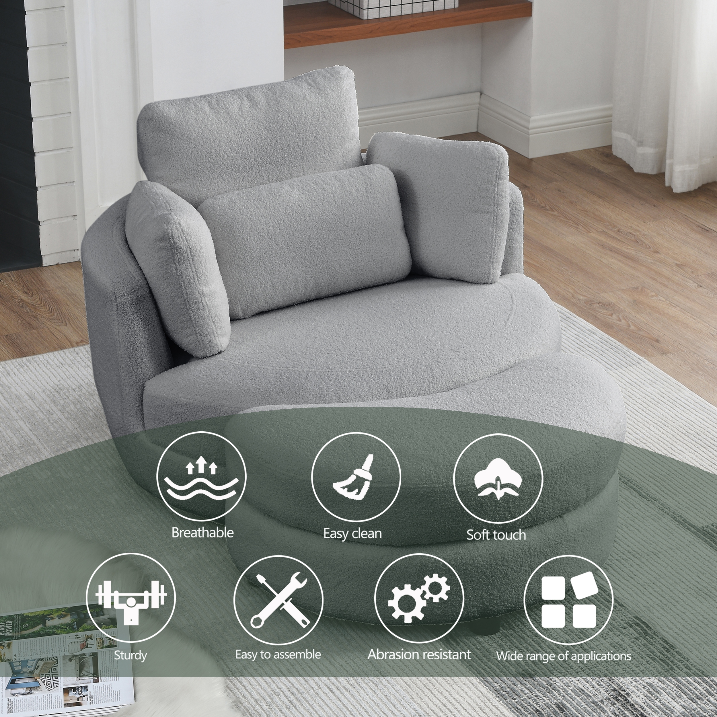 Grey swivel best sale chair the range