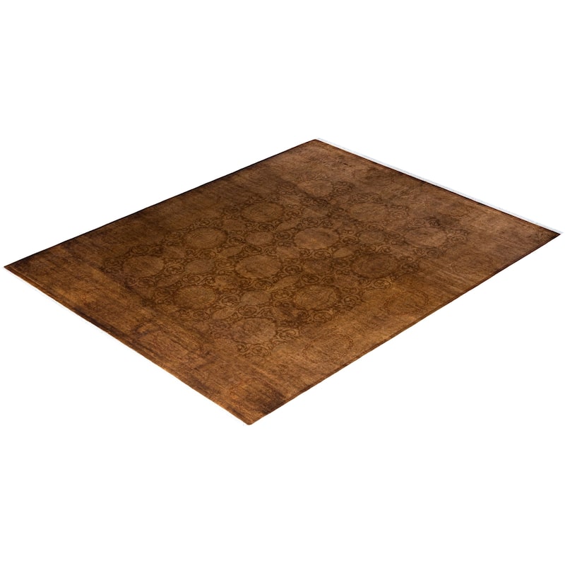 Fine Vibrance One-of-a-Kind Hand-Knotted Area Rug - Brown, 8' 2" x 10' 2" - 8' 2" x 10' 2"