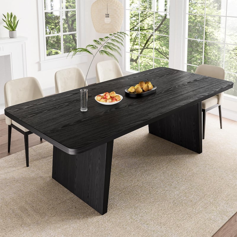 Solid Wood Square Dining Table for 8 People Nordic style - 79*36 - Black