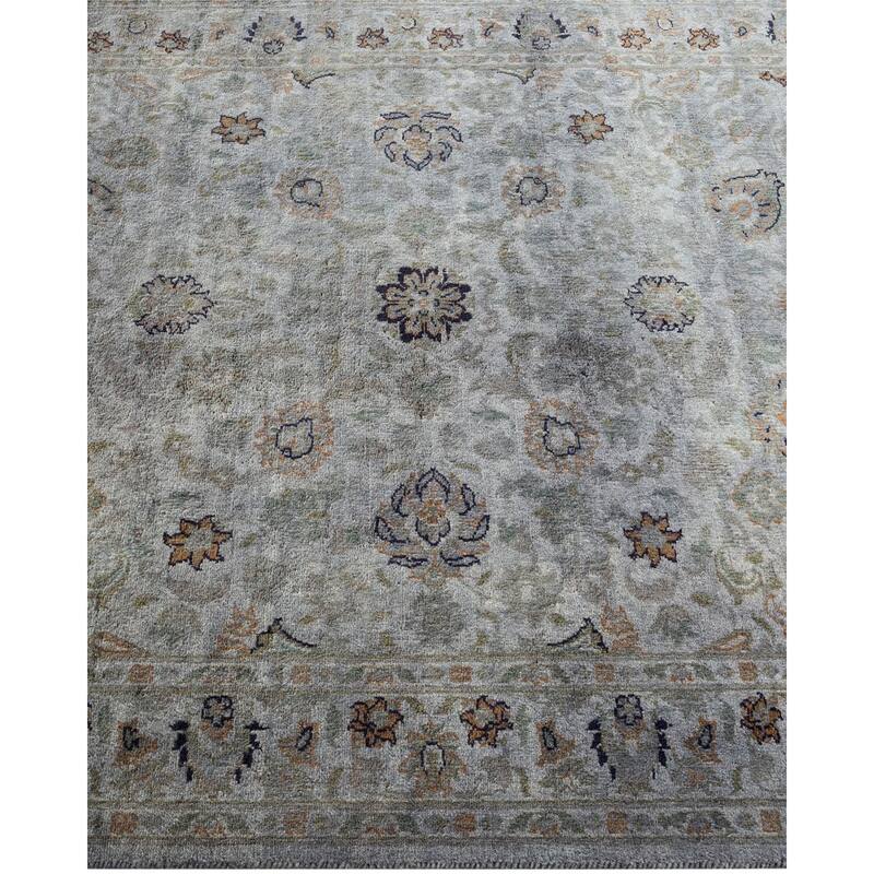 Overton Hand Knotted Wool Vintage Inspired Modern Contemporary Overdyed Gray Area Rug - 3' 1" x 5' 3"