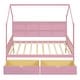 preview thumbnail 26 of 37, Modern Wooden House Bed Frame, Storage Shelves & Roof