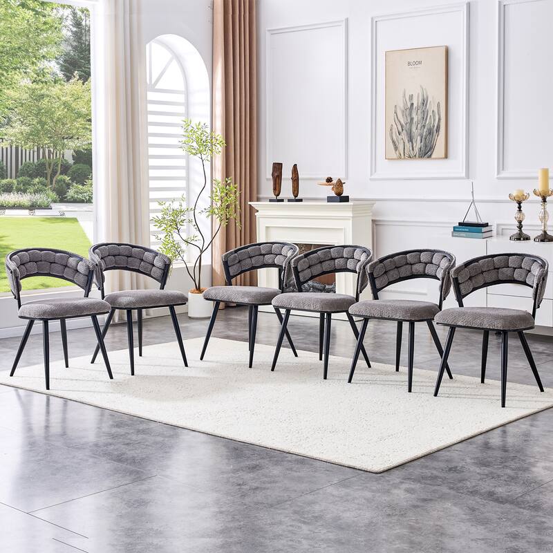 Velvet Upholstered Dining Chairs Set of 2, Accent Chair with Tufted Backrest, Kitchen Side Chairs with Metal Legs