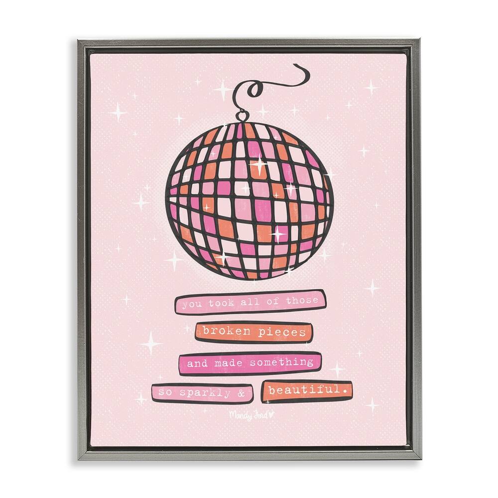 Stupell Sparkly & Beautiful Inspirational Framed Floater Canvas Wall Art Design By Mandy Ford Art + Illustration