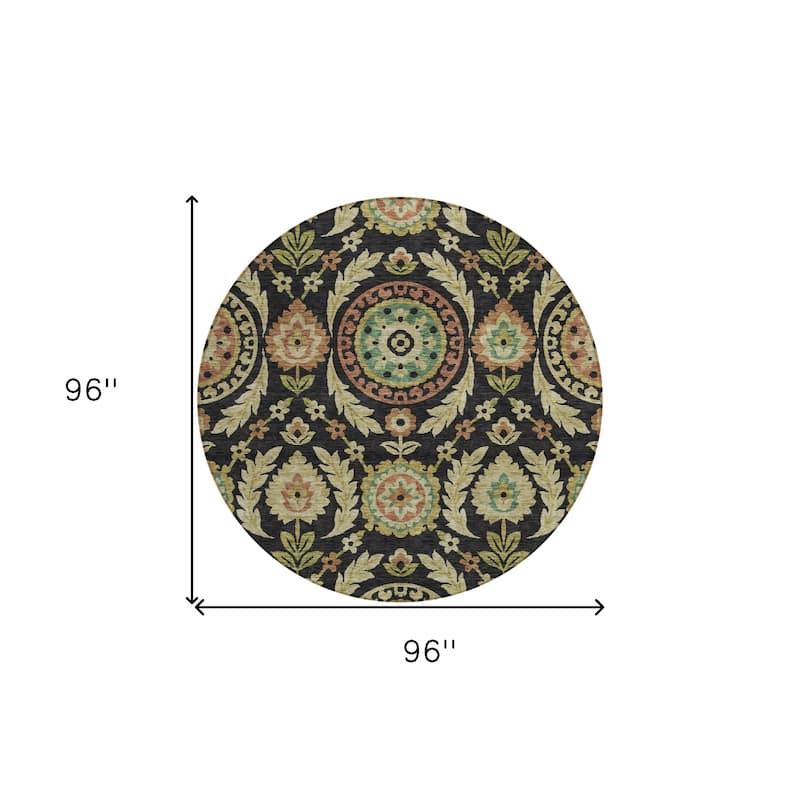 HomeRoots Floral Transitional Rectangle Outdoor Rug