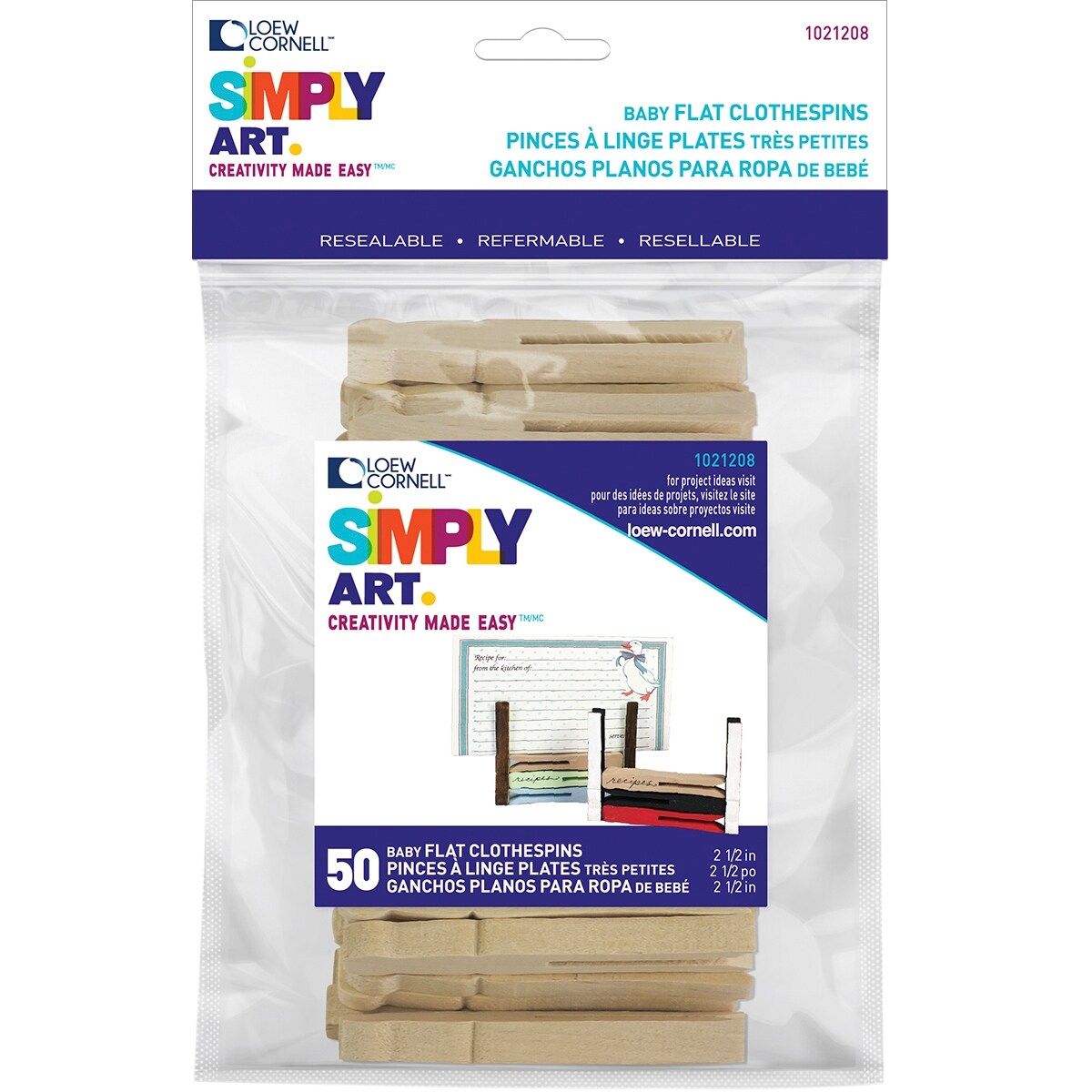 Shop Simply Art Wood Baby Flat Clothespins Natural 2 5 50 Pkg