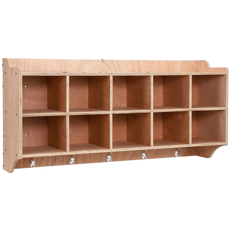 Classroom Coat Locker, 15/10 Cubbies for Classrooms with Anti-tip Anchors, Daycare Cubby with 4 casters - Small